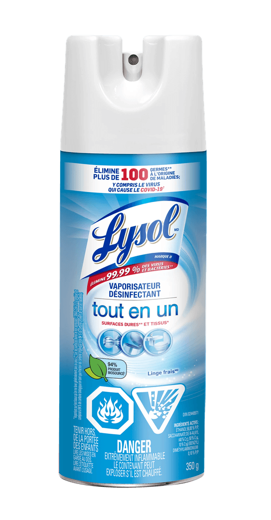 Packshot de Lysol Spray Désinfectant - Tout en Un 350 g